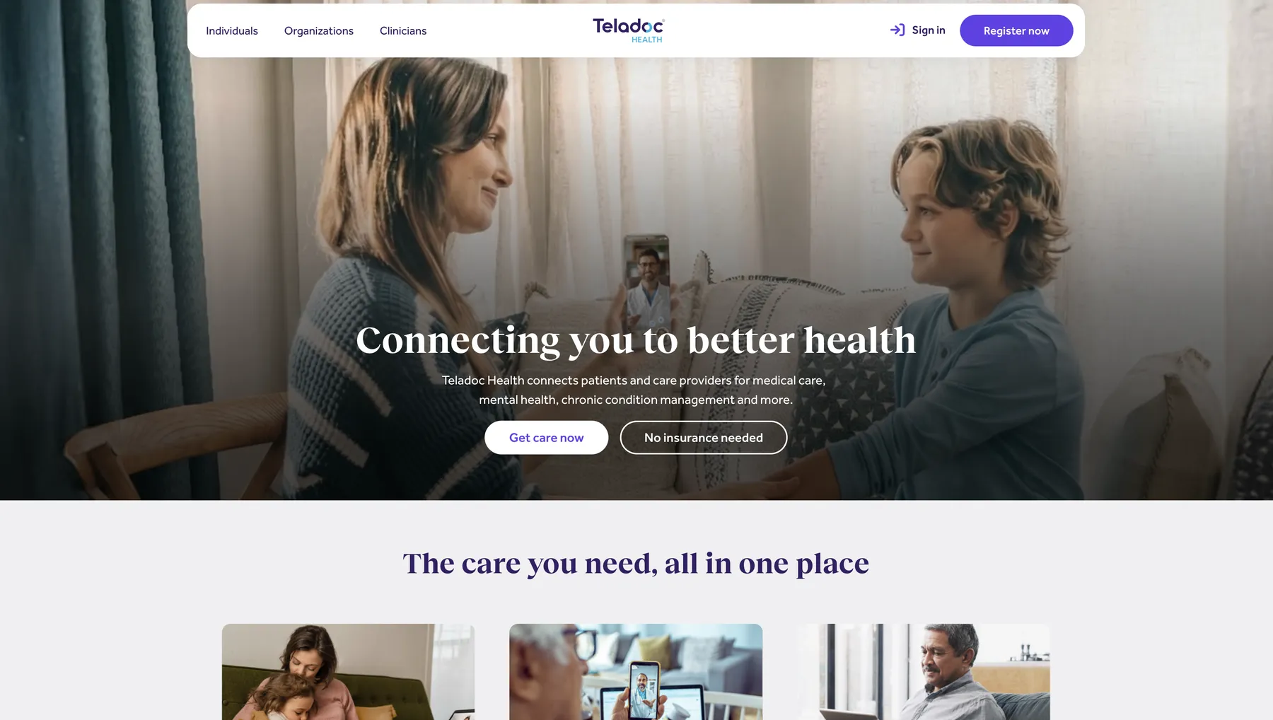 Screenshot of Teladoc Health